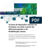 16 Anos de Operações Urbanas em Fortaleza: Um Olhar A Partir Das Diferentes Gestões e Da Flexibilização Urbana