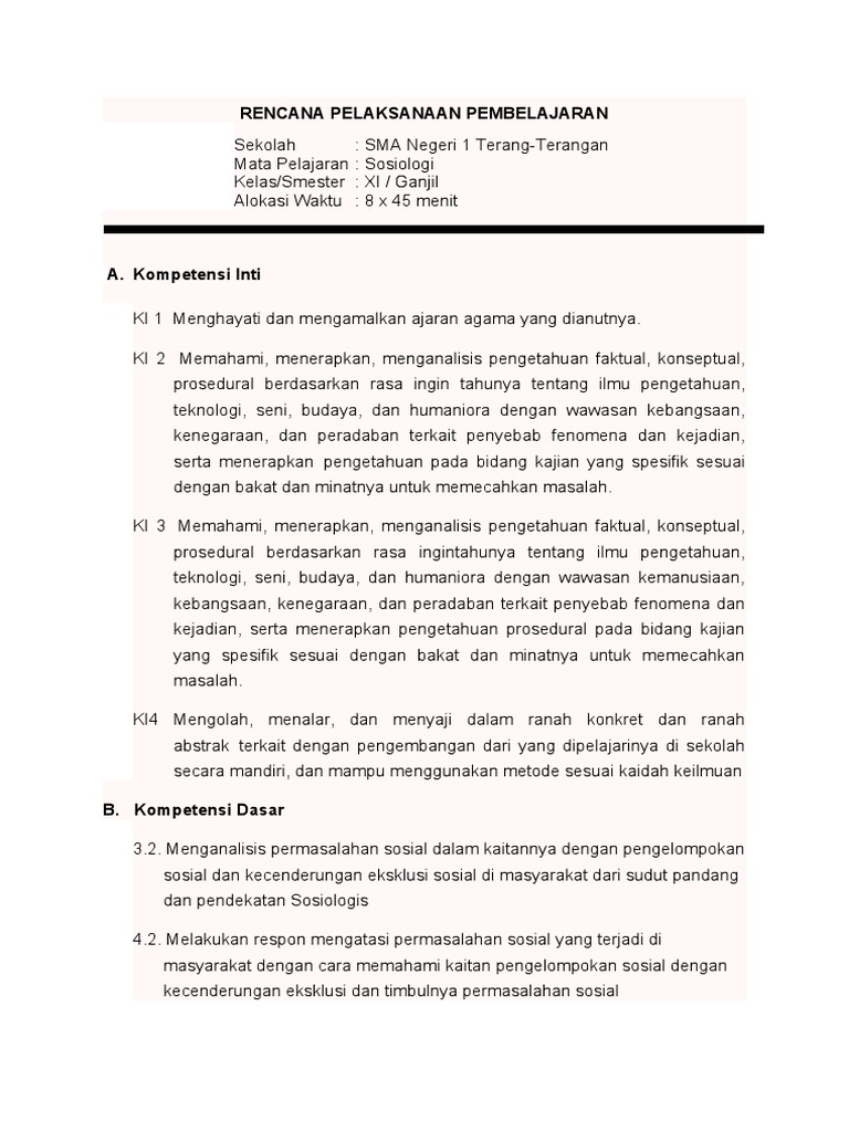 Contoh RPP SMA | PDF | Karier & Perkembangan | Kesehatan Holistik