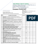 Requirement Spare Part: Description / Items Required Part No. Unit Item No. Quantity Required