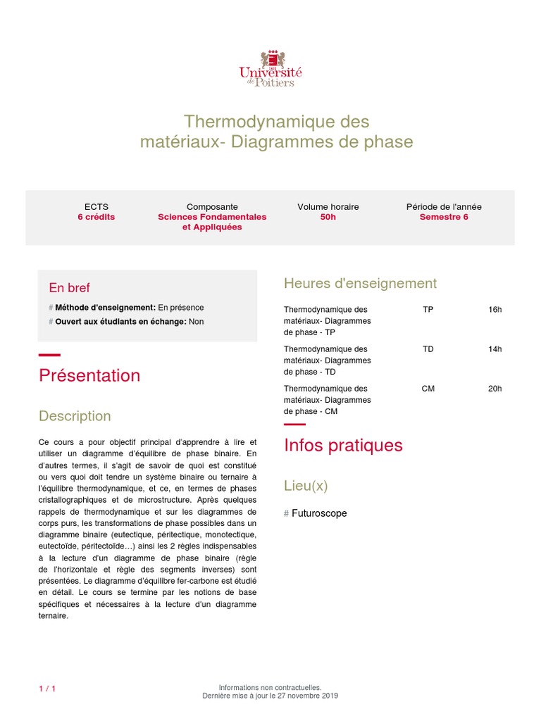 Diagrammes de phase en thermodynamique | PDF | Phase (thermodynamique ...