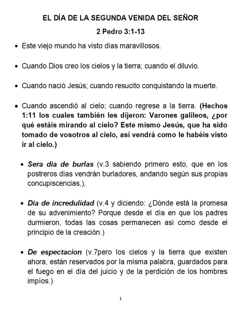El Día de La Segunda Venida Del Señor | PDF | Cristo (título) | Jesús