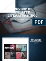 Review of Related Literature (Rol) : - DR Ritu Tripathi Chakravarty
