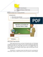 Legal Bases of Teaching and Learning Mother Tongue