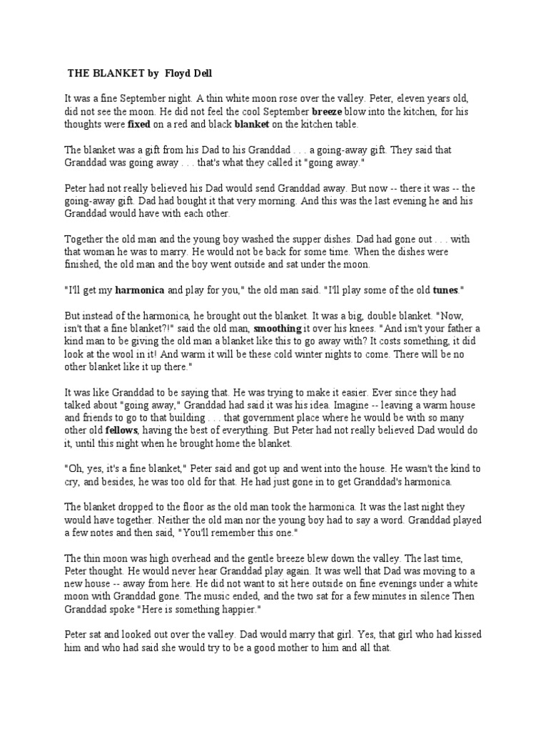 The Blanket by Floyd Dell PDF
