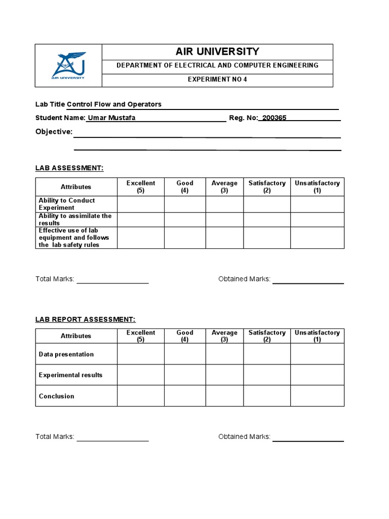 Control Flow and Operators Lab Report | PDF | Control Flow | Numbers