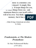 Frankenstein Prologue and Epigraph To Post