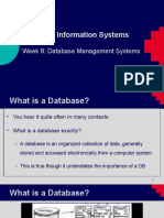 Business Information Systems: Week 8: Database Management Systems