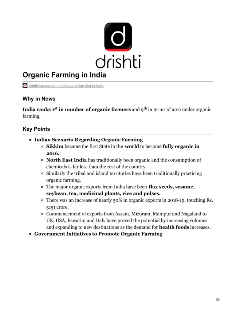 Organic Farming in India | PDF | Organic Farming | Agriculture