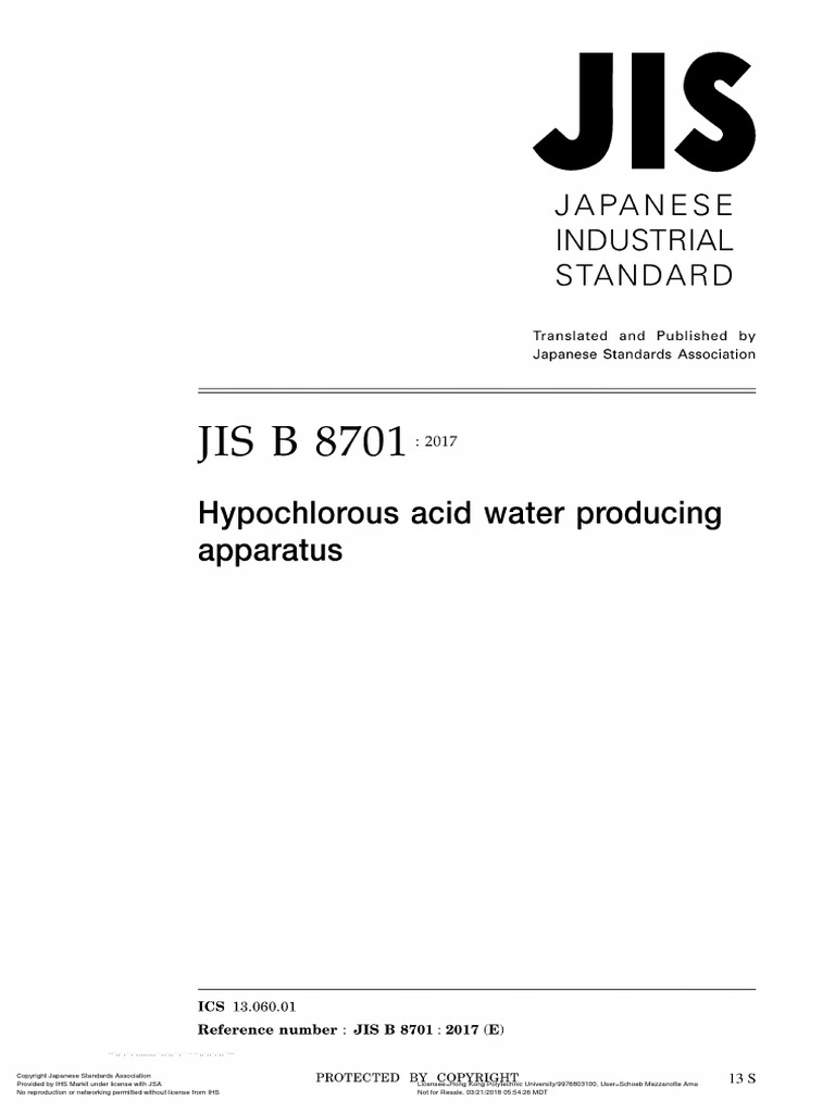 Jsa Jis B 8701 | PDF | Water | Chloride