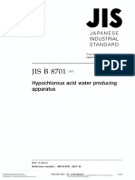 JIS B 8701: Hypochlorous Acid Water Producing Apparatus
