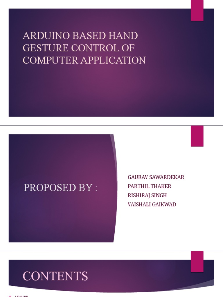 Arduino Based Hand Gesture Control of Computer Application Circuit Diagram