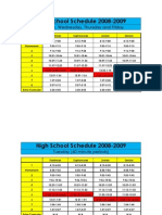 High School Schedule 2008-2009: Monday, Wednesday, Thursday and Friday