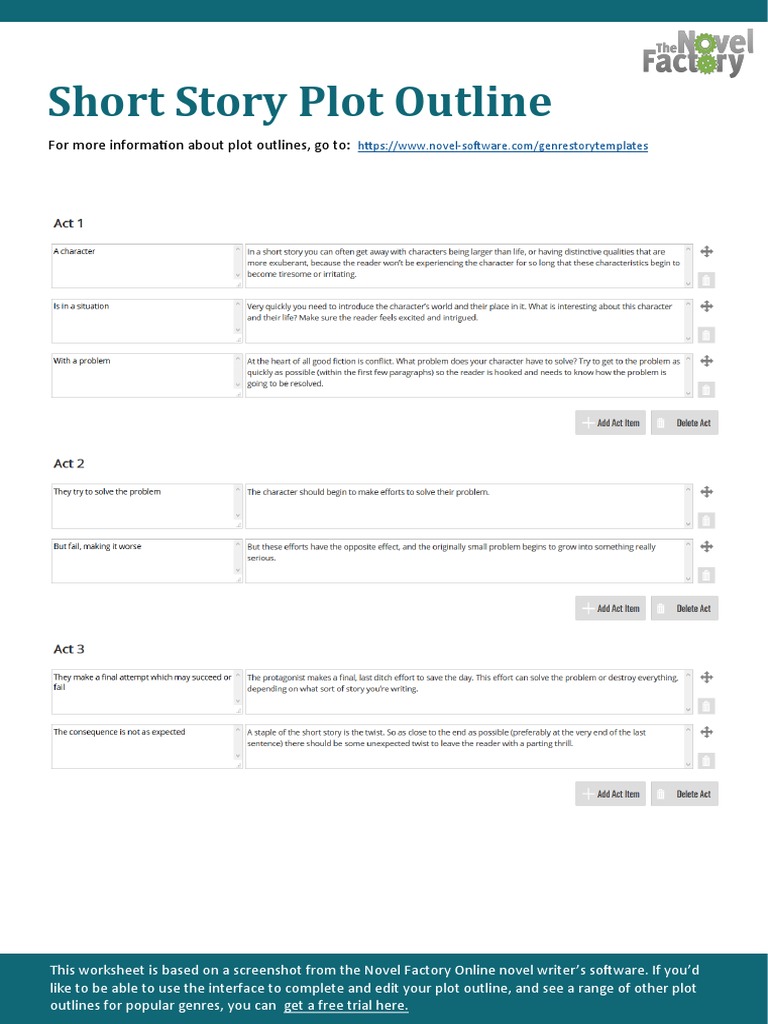 Short Story Plot Outline Worksheet | PDF | Computers | Technology ...