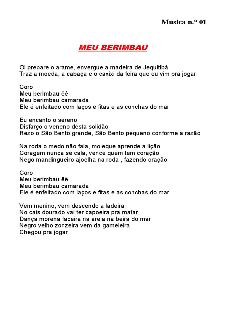 Letras das músicas de capoeira Estagiário Lourinho