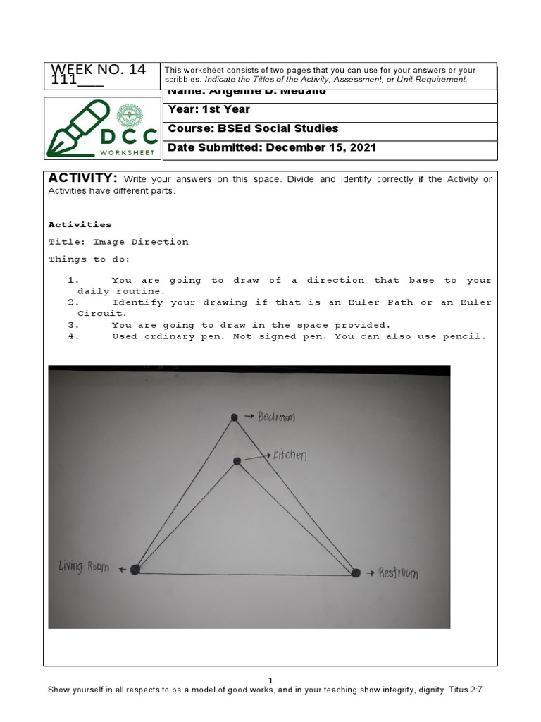 Medallo - Angeline - GE MATH1 - Week 14 | PDF | Vertex (Graph Theory ...