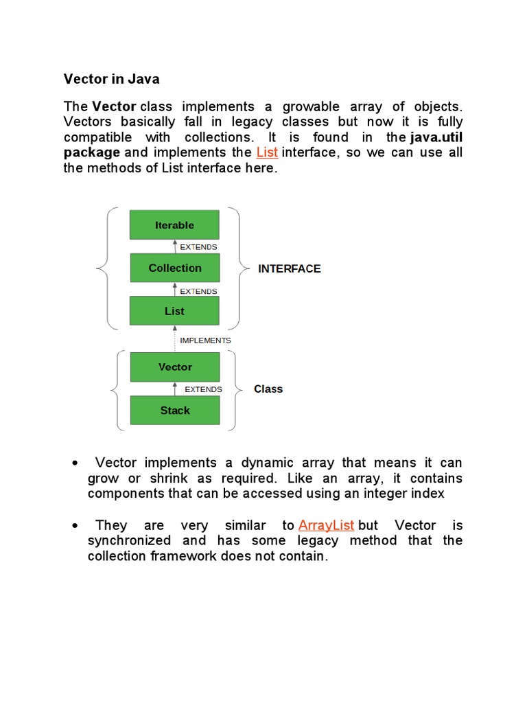 Vector in Java | PDF | Array Data Structure | Computer Engineering
