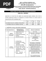 Recruitment of Assistant Professor On Contract: (Advt. No. - 02/2021)