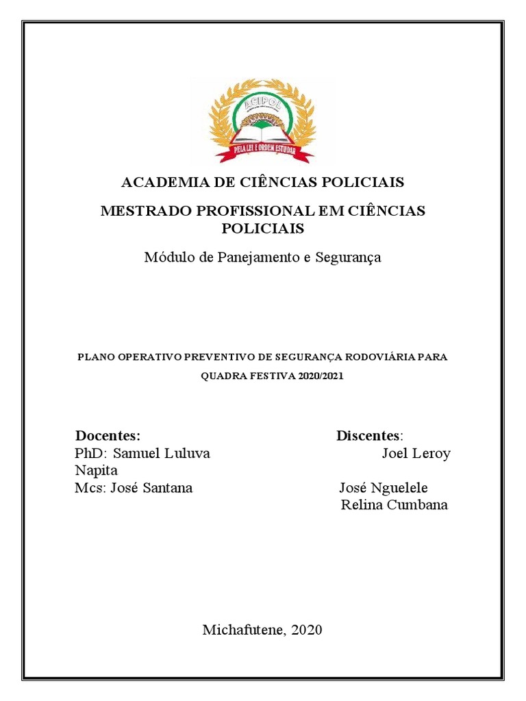 Trabalho Final - PO | PDF | Polícia | Cidade