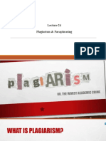 Plagiarism & Paraphrasing