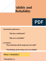 Lecture 12. Validity and Reliability
