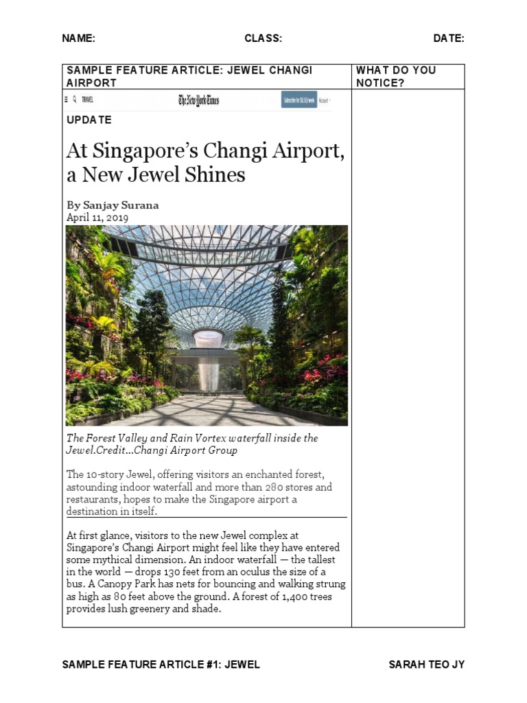 Jewel Changi Airport: A New Destination | PDF