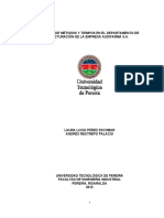 ESTUDIO DE MÉTODOS Y TIEMPOS EN EL DEPARTAMENTO DE FACTURACIÓN DE LA EMPRESA AUDIFARMA S.A. LAURA LUCÍA PÉREZ ESCOBAR ANDRÉS RESTREPO PALACIO