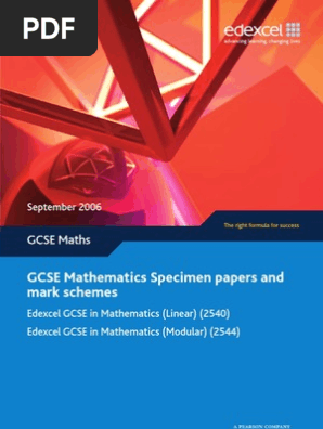 Gcse Edexcel 08 Modular Specimen Papers And Mark Schemes - 