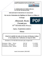 Etude de Stabilité Du Talus de La Mine de Rouina (Wilaya D'ain Defla) Par L'utilisation de Logiciel Slide