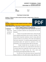 Field Study Activity Guide Critique