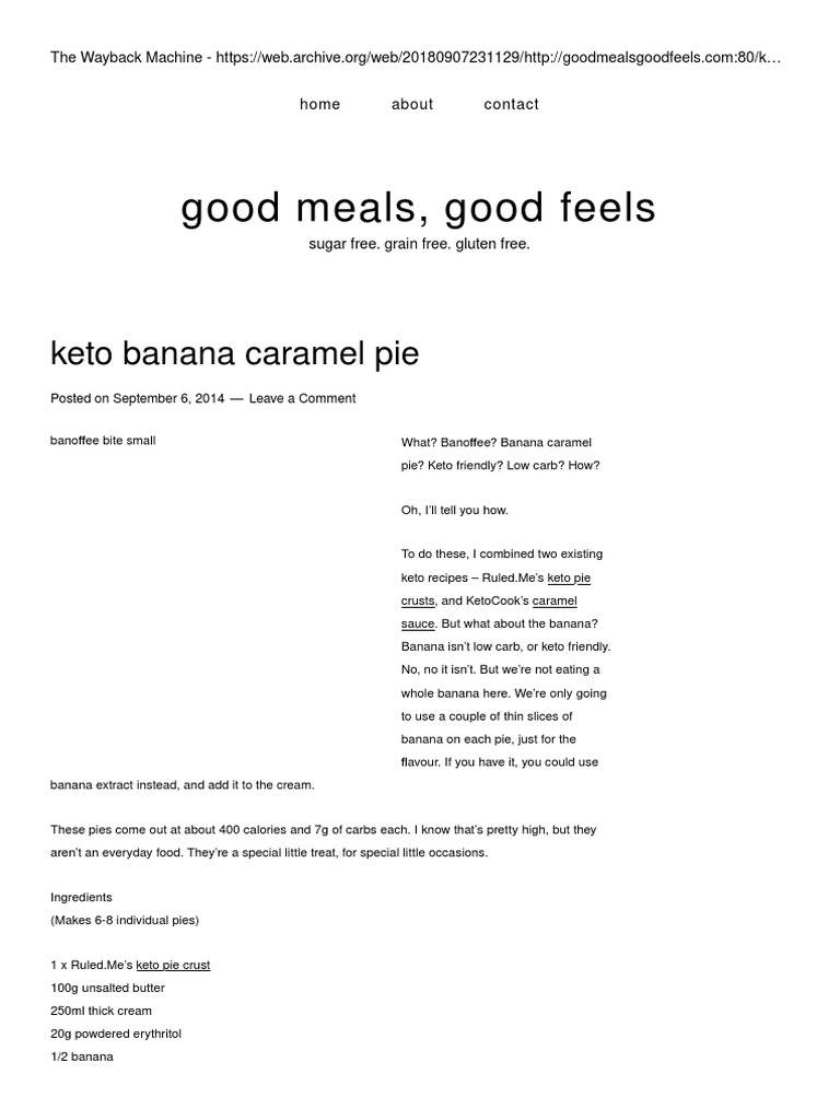 Keto Banana Caramel Pie PDF Breads Muffin