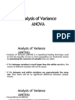 Analysis of Variance Anova