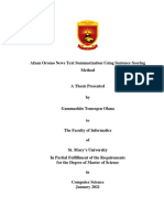 Afaan Oromo News Text Summarization Using Sentence Scoring Method