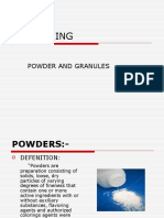 Dispensing: Powder and Granules