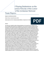 The Effect of Playing Badminton On The Nerve Conduction Velocity of The Lower Extremities of The Jordanian National Team Players