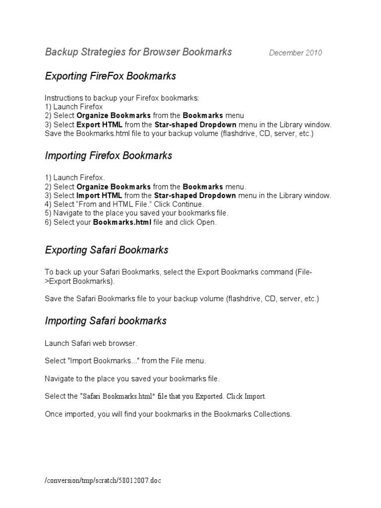 Bookmarks Export Import | PDF | Technology & Engineering
