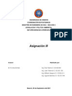 Tercera Asignación - Legislación y Politica Ambiental Final