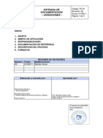 Procedimiento de Entrada de Documentacion. Donaciones