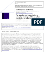 The Ideation and Instantiation of Arranging Marriage Within An Urban Community in Pakistan 2006