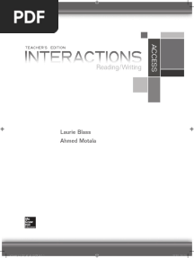Level - 1 - Interactions Access - Reading & Writing Answer Key
