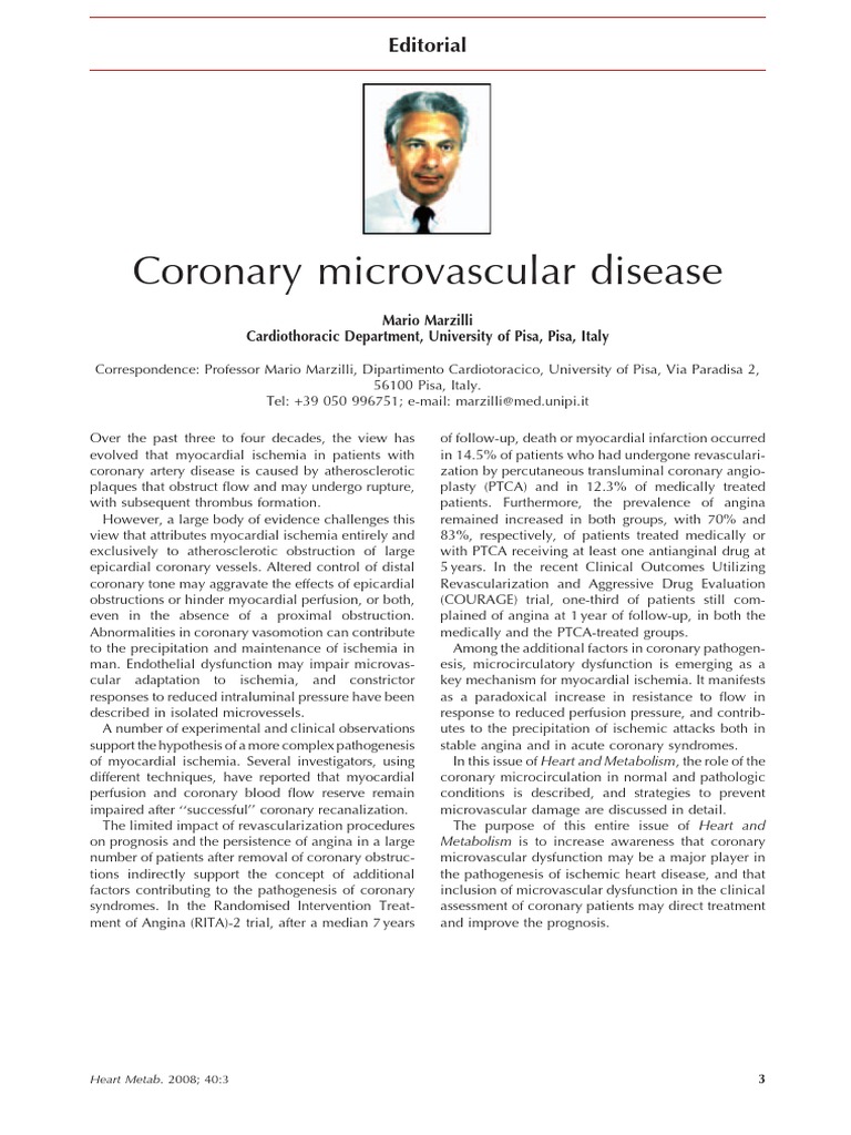 Understanding Coronary Microvascular Disease | PDF | Coronary Artery ...