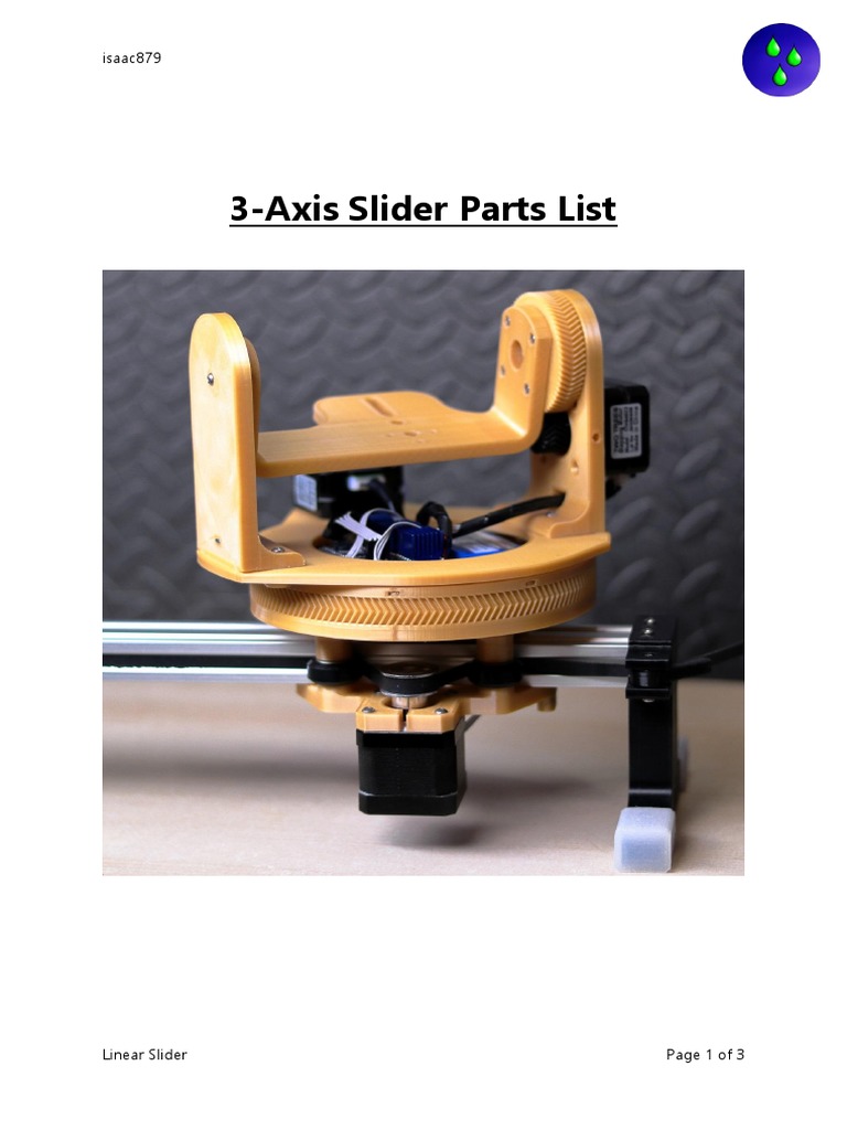 3-Axis Slider Parts Inventory | PDF | Screw | Electrical Connector