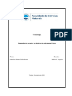 Avaliação da cadeira de Física sobre termologia