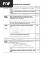 Strategy Execution Plan: Assignment: Rubric