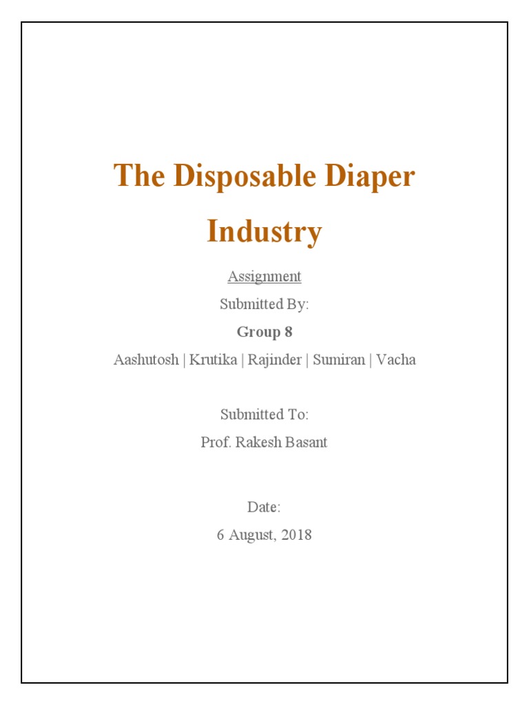 Disposable Diaper Industry PDF Economies Business