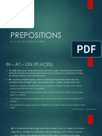 Prepositions IN, AT, ON (Places and Time