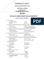MCQ - III Sem B Com Human Resource Management