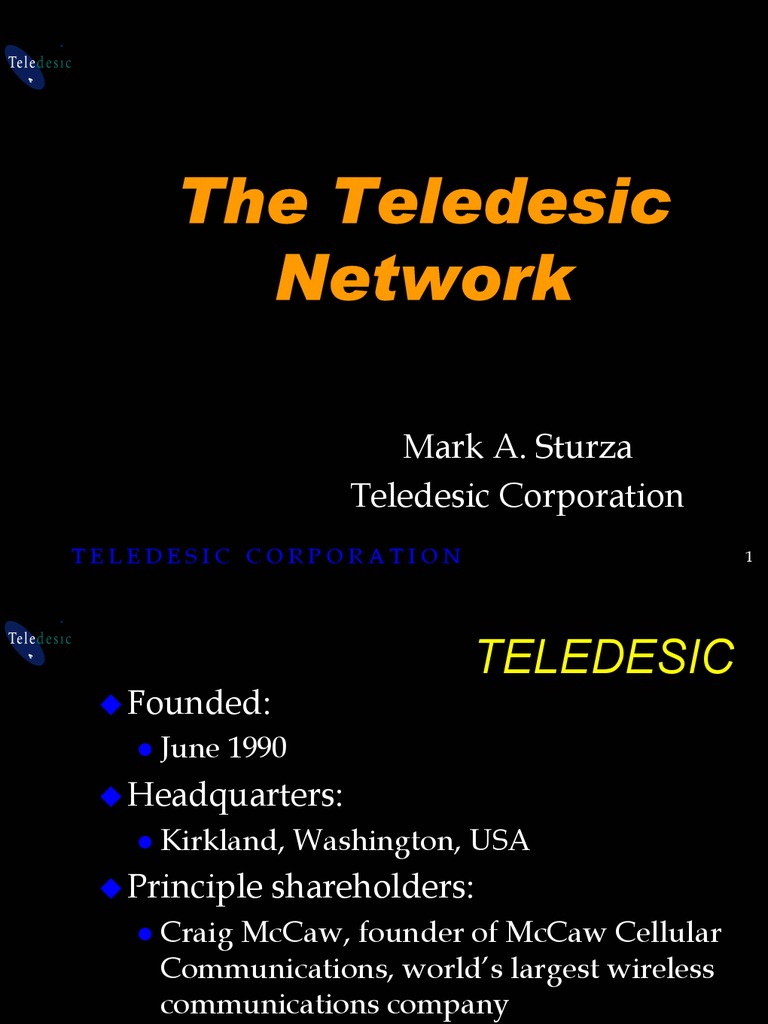 The Teledesic Network PDF Access Computer Network