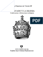 El Estado y La Iglesia, Conferencias o Relecciones Teológicas - Fray Francisco de Vitoria