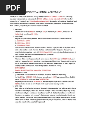 Residential Rental Agreement