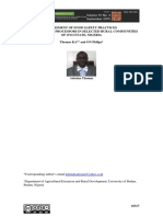 Assessment of Food Safety Practices Among Cassava Processors in Selected Rural Communities of Oyo State, Nigeria Thomas KA and ON Philips